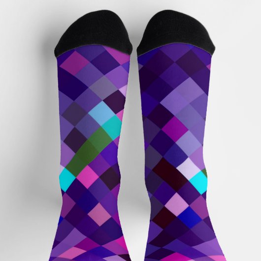 ピクセル化された紫のソックス ソックス (上部)