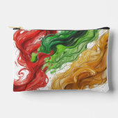 ピクセル化された緑のハミングバード アクセサリーポーチ (正面)