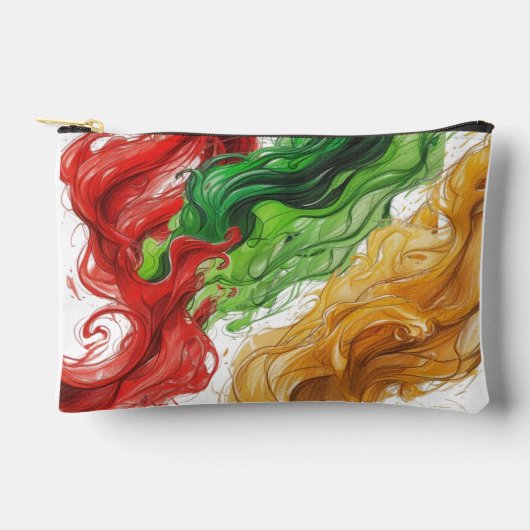 ピクセル化された緑のハミングバード アクセサリーポーチ (正面)