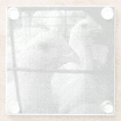 ピクセル化された鶏 ガラスコースター (裏面)