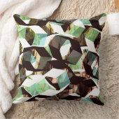 ピクセル化された黒と白から緑の六角形 クッション (ブランケット)