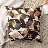 ピクセル化された黒と白から茶色の六角形 クッション (ブランケット)