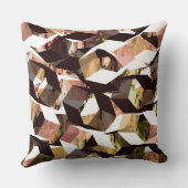 ピクセル化された黒と白から茶色の六角形 クッション (裏面)