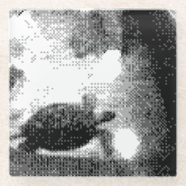 ピクセル化したカメ ガラスコースター