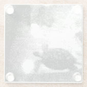 ピクセル化したカメ ガラスコースター (裏面)