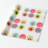 ピクセル化した果実 ラッピングペーパー (アンロールド)
