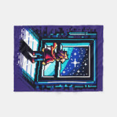 ピクセル化デジタル探査 フリースブランケット (正面(横))