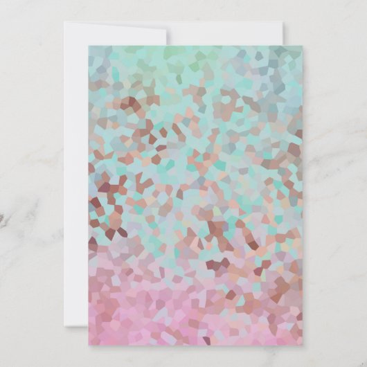 ピクセル化ドリームフローラ誕生日 招待状 (裏面)