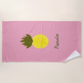 ピクセル化パイナップル ビーチタオル (正面)