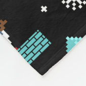 ピクセル化メリークリスマスパターン – レトロデザイン フリースブランケット (角)