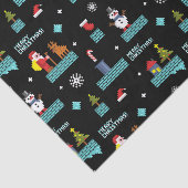 ピクセル化メリークリスマスパターン – レトロデザイン 薄葉紙 (詳細)