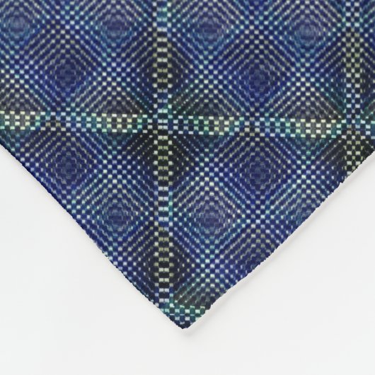 ピクセル化市松模様にした点を持つ青みがかった四角 フリースブランケット (角)