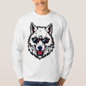 ピクセル北極ウルフ Tシャツ (正面)