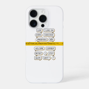 ピクセル吹き出しパック - レトロなSNSフレーズ iPhone 16 PROケース