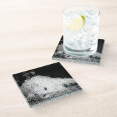 ピクセル子猫ガラスのコースター ガラスコースター (アングル)