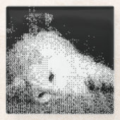 ピクセル子猫ガラスのコースター ガラスコースター (正面)