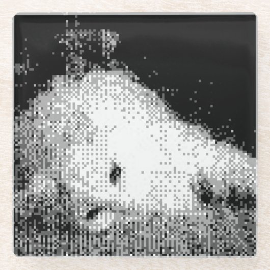 ピクセル子猫ガラスのコースター ガラスコースター (正面)