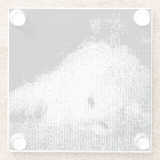 ピクセル子猫ガラスのコースター ガラスコースター (裏面)