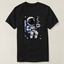ピクセル宇宙飛行士のコーヒーブレイク – Cosmic Java宇宙 Tシャツ
