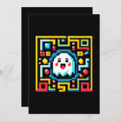 ピクセル幽霊迷路 – レトロアーケードインスパイアゲーム シーズンカード (正面/裏面)