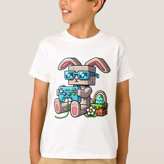 ピクセル復活祭バニー Tシャツ (正面)