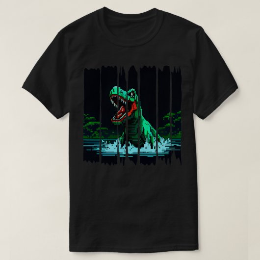 ピクセル恐竜 Tシャツ (デザイン正面)