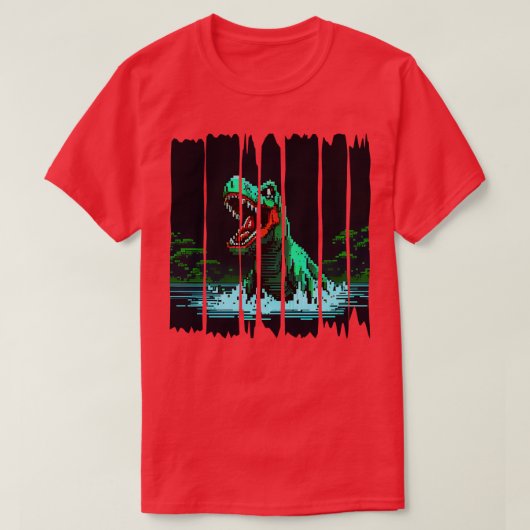 ピクセル恐竜 Tシャツ (デザイン正面)