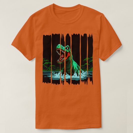 ピクセル恐竜 Tシャツ (デザイン正面)