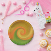 ピクセル抽象芸術秋の渦巻き ペーパープレート (パーティー)