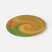 ピクセル抽象芸術秋の渦巻き ペーパープレート (アングル)