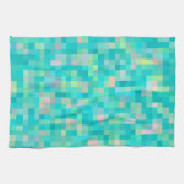 ピクセル数々のアートカラーパターン キッチンタオル (横)