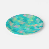 ピクセル数々のアートカラーパターン ペーパープレート (アングル)