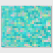 ピクセル数々のアートカラーパターン ラッピングペーパー (フラット)