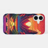 ピクセル水平線 iPhone 16ケース (裏面横)