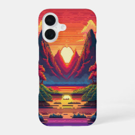 ピクセル水平線 iPhone 16ケース