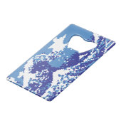 ピクセル津波青8ビットピクセルアート クレジットカード栓抜き (正面アングル)