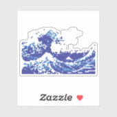 ピクセル津波青8ビットピクセルアート シール (シート)