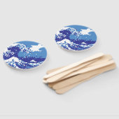 ピクセル津波青8ビットピクセルアート ハンドファン (組立なし)