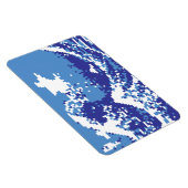 ピクセル津波青8ビットピクセルアート マグネット (右側)