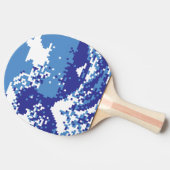 ピクセル津波青8ビットピクセルアート 卓球ラケット (横)