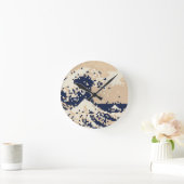 ピクセル津波8ビットピクセル芸術 ラウンド壁時計 (ホーム)