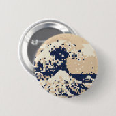 ピクセル津波8ビットピクセル芸術 缶バッジ (正面&裏面)