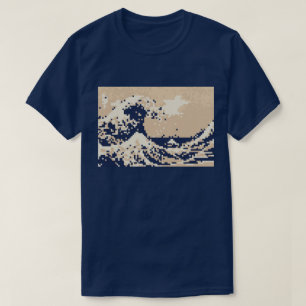 ピクセル津波8ビットピクセル芸術 Tシャツ