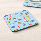 ピクセル海の芸術パターン コースター (左側)