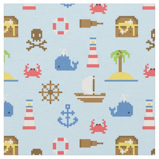 ピクセル海の芸術パターン ファブリック (クローズアップ)