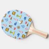 ピクセル海の芸術パターン 卓球ラケット (横)
