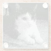 ピクセル猫 ガラスコースター (裏面)