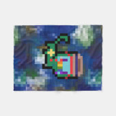 ピクセル猫 フリースブランケット (正面(横))