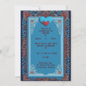 ピクセル王室のアート結婚式招待状 招待状 (正面)