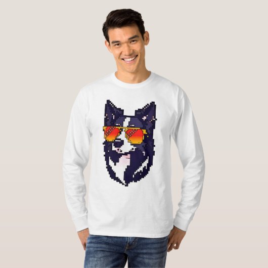 ピクセル縁どコリー Tシャツ (正面フル)